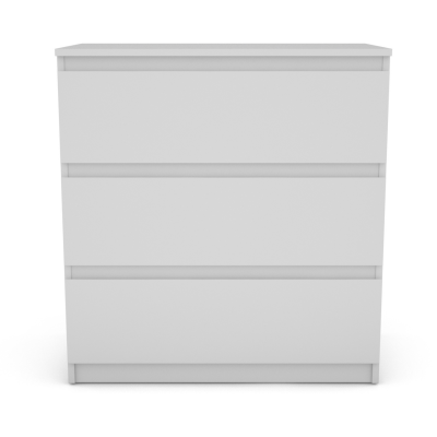 Bergen 3 Drawer Chest - White | Murphy Furniture