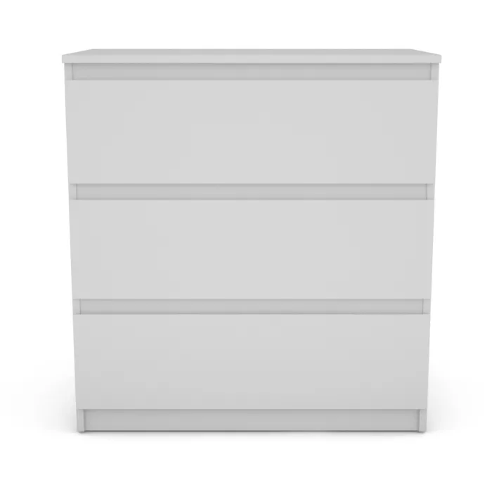Bergen 3 Drawer Chest - White | Murphy Furniture