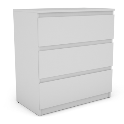 Bergen 3 Drawer Chest - White | Murphy Furniture