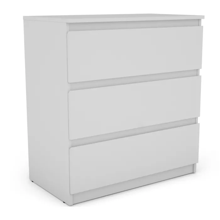 Bergen 3 Drawer Chest - White | Murphy Furniture
