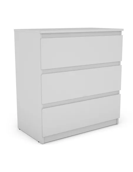 Bergen 3 Drawer Chest - White | Murphy Furniture