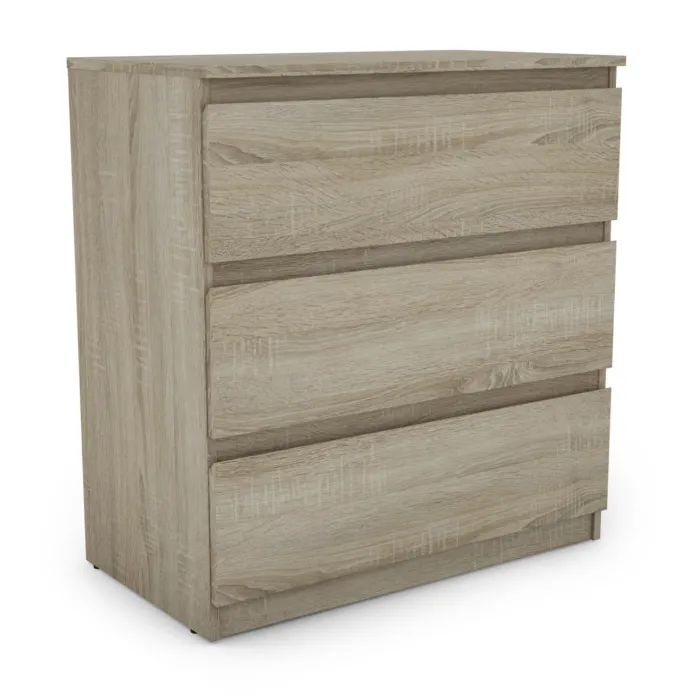 Bergen 3 Drawer Chest - Sonoma Oak | Murphy Furniture