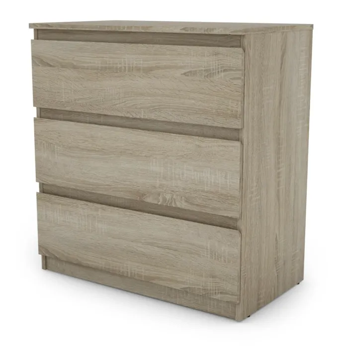 Bergen 3 Drawer Chest - Sonoma Oak | Murphy Furniture