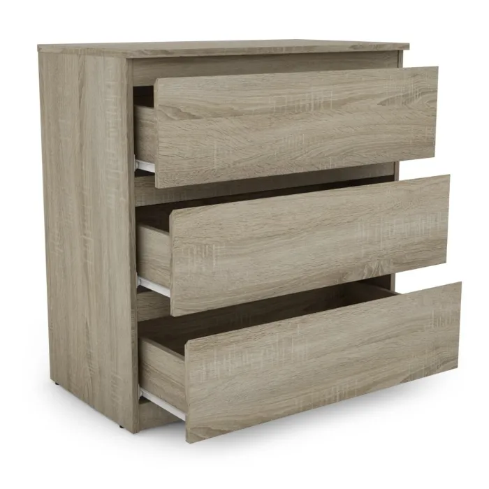 Bergen 3 Drawer Chest - Sonoma Oak | Murphy Furniture