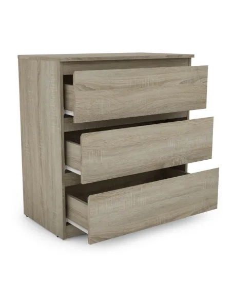 Bergen 3 Drawer Chest - Sonoma Oak | Murphy Furniture