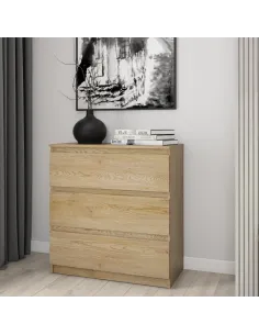Bergen 3 Drawer Chest - Sonoma Oak | Murphy Furniture
