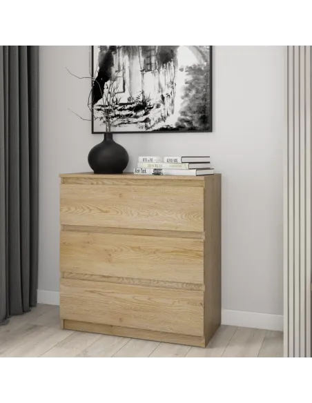 Bergen 3 Drawer Chest - Sonoma Oak | Murphy Furniture