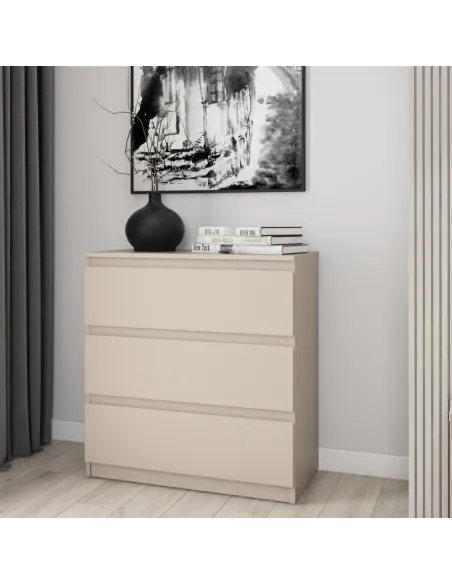 Bergen 3 Drawer Chest - Cashmere | Murphy Furniture