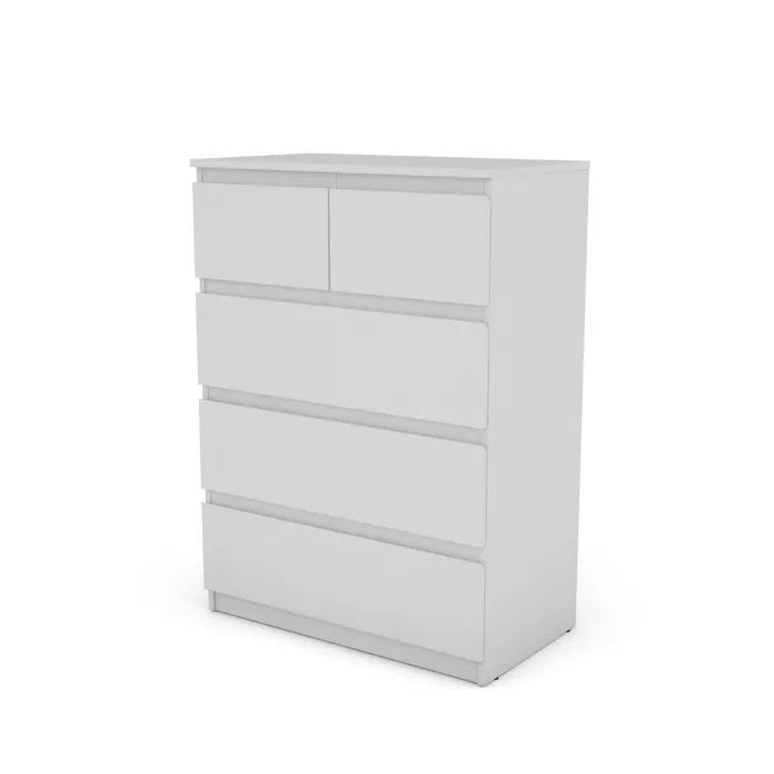 Bergen 3+2 Drawer Chest - White | Murphy Furniture