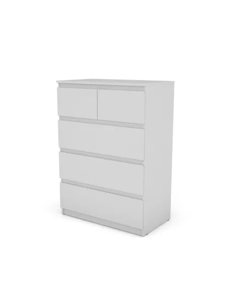 Bergen 3+2 Drawer Chest - White | Murphy Furniture