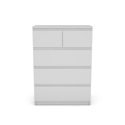 Bergen 3+2 Drawer Chest - White | Murphy Furniture