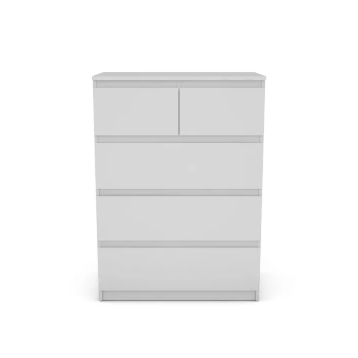 Bergen 3+2 Drawer Chest - White | Murphy Furniture