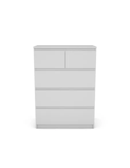 Bergen 3+2 Drawer Chest - White | Murphy Furniture
