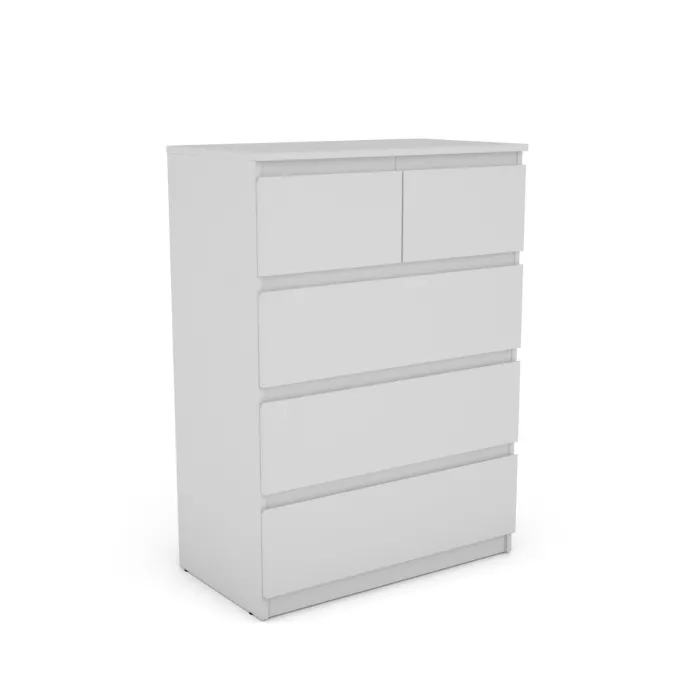 Bergen 3+2 Drawer Chest - White | Murphy Furniture
