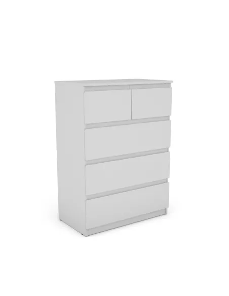 Bergen 3+2 Drawer Chest - White | Murphy Furniture