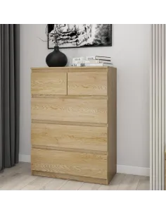 Bergen 3+2 Drawer Chest - Sonoma Oak | Murphy Furniture