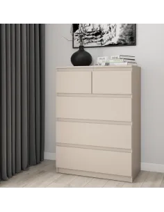 Bergen 3+2 Drawer Chest - Cashmere | Murphy Furniture