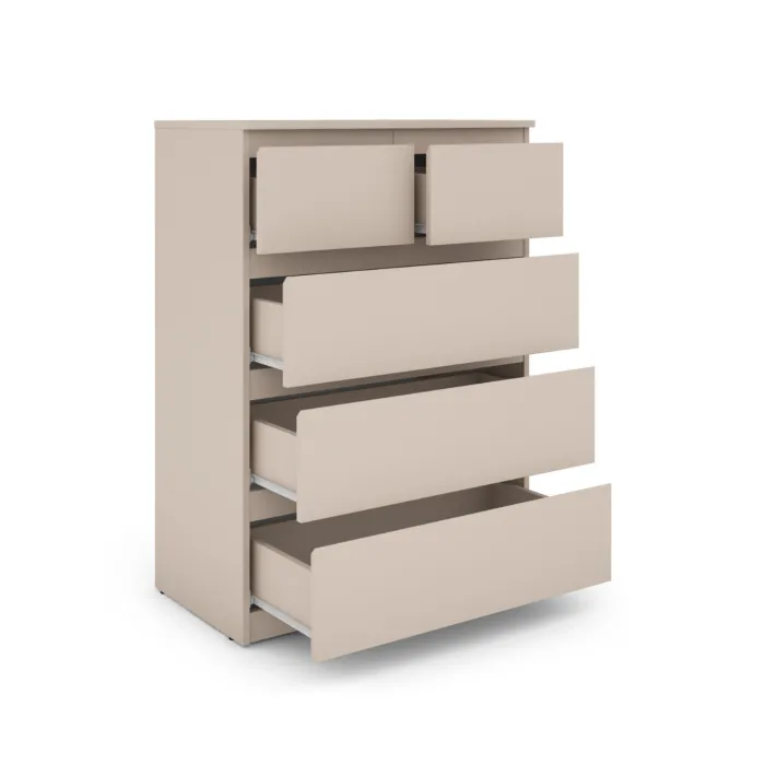 Bergen 3+2 Drawer Chest - Cashmere | Murphy Furniture
