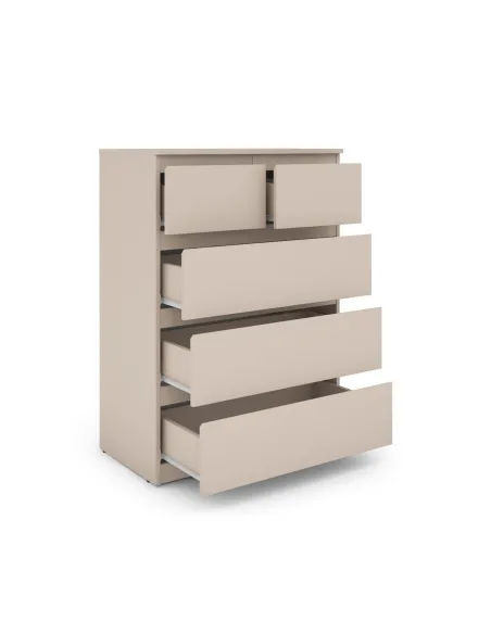 Bergen 3+2 Drawer Chest - Cashmere | Murphy Furniture