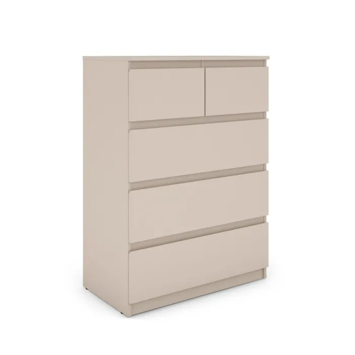 Bergen 3+2 Drawer Chest - Cashmere | Murphy Furniture