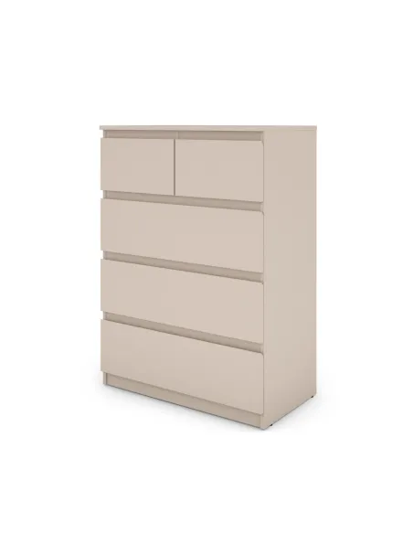Bergen 3+2 Drawer Chest - Cashmere | Murphy Furniture