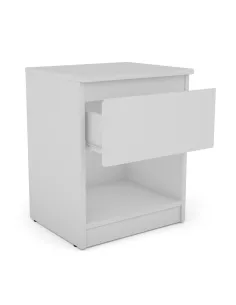 Bergen 1 Drawer Bedside Locker - White | Murphy Furniture 2