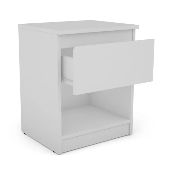 Bergen 1 Drawer Bedside Locker - White | Murphy Furniture