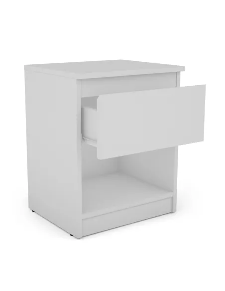 Bergen 1 Drawer Bedside Locker - White | Murphy Furniture