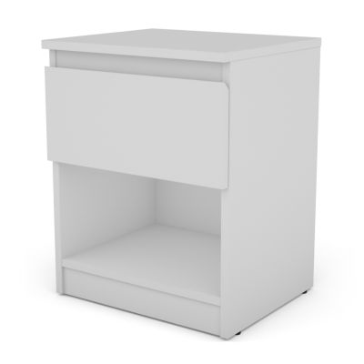 Bergen 1 Drawer Bedside Locker - White | Murphy Furniture