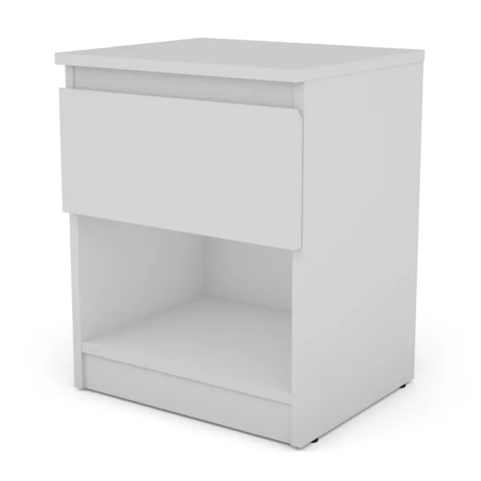 Bergen 1 Drawer Bedside Locker - White | Murphy Furniture