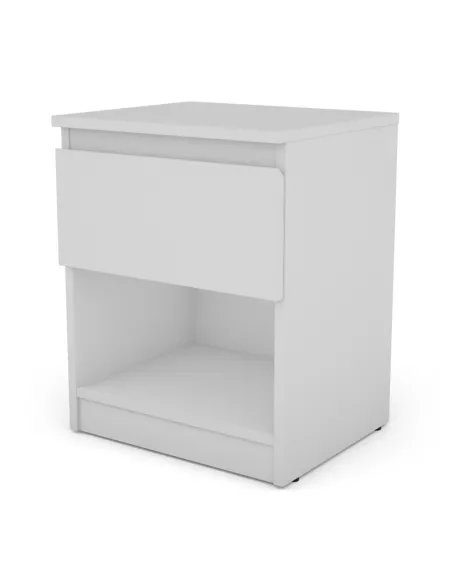 Bergen 1 Drawer Bedside Locker - White | Murphy Furniture
