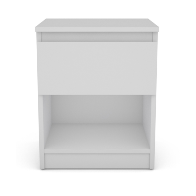 Bergen 1 Drawer Bedside Locker - White | Murphy Furniture