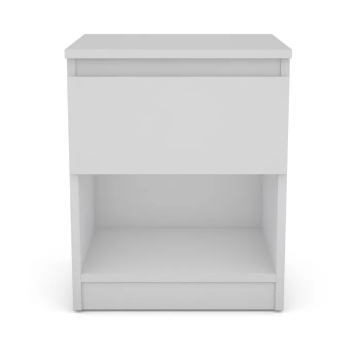 Bergen 1 Drawer Bedside Locker - White | Murphy Furniture