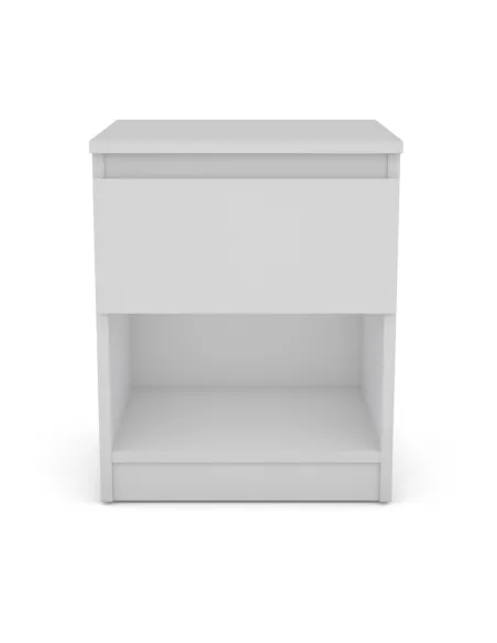 Bergen 1 Drawer Bedside Locker - White | Murphy Furniture