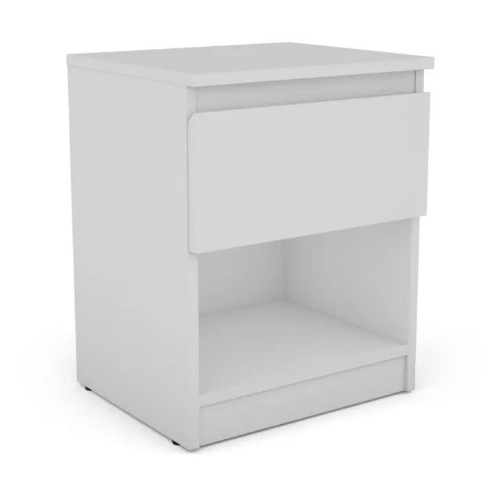 Bergen 1 Drawer Bedside Locker - White | Murphy Furniture