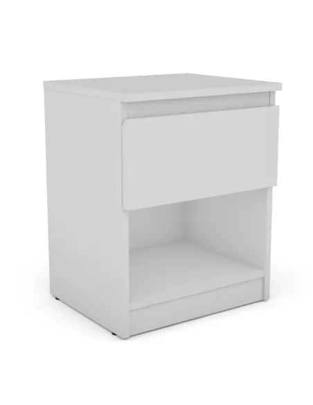 Bergen 1 Drawer Bedside Locker - White | Murphy Furniture