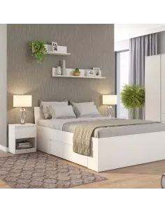 Bergen 1 Drawer Bedside Locker - White | Murphy Furniture
