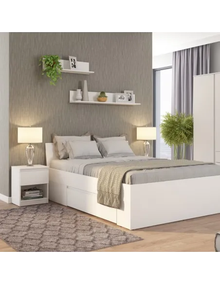 Bergen 1 Drawer Bedside Locker - White | Murphy Furniture