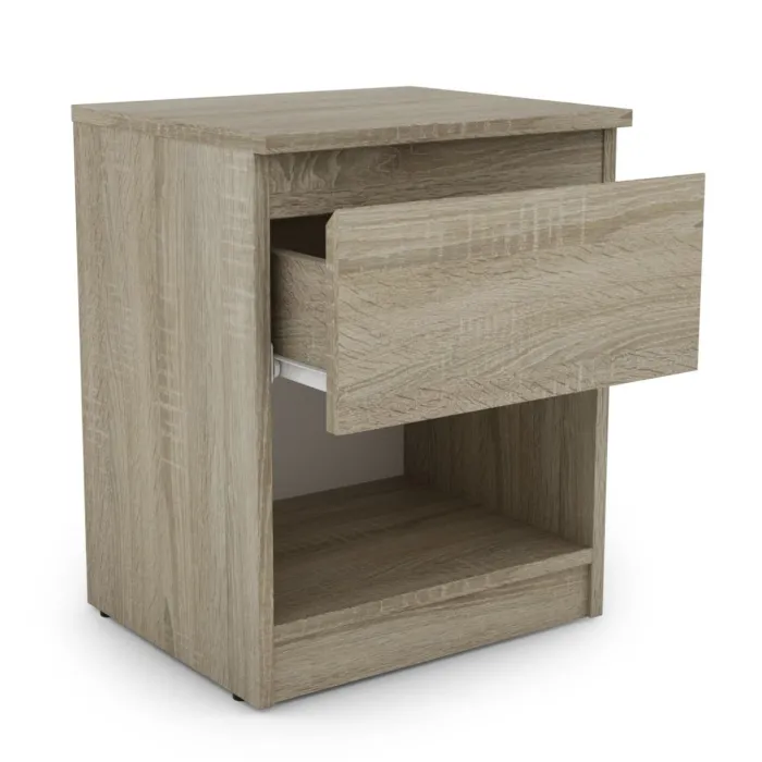 Bergen 1 Drawer Bedside Locker - Sonoma | Murphy Furniture