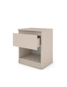 Bergen 1 Drawer Bedside Locker - Cashmere | Murphy Furniture 2