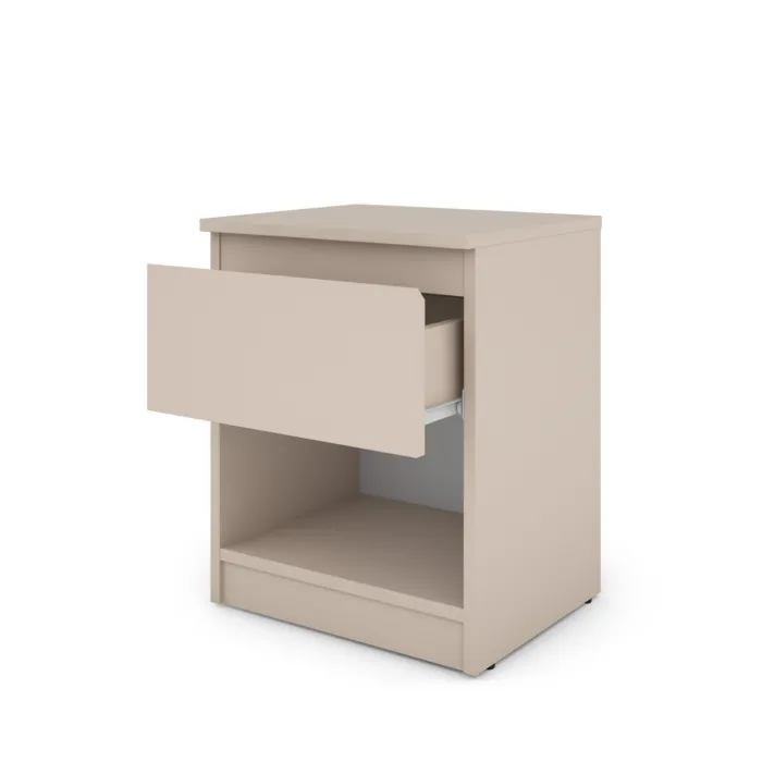 Bergen 1 Drawer Bedside Locker - Cashmere | Murphy Furniture