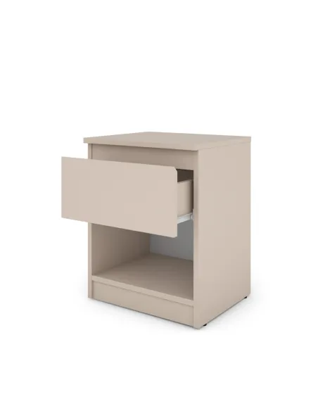 Bergen 1 Drawer Bedside Locker - Cashmere | Murphy Furniture