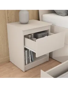 Bergen 1 Drawer Bedside Locker - Cashmere | Murphy Furniture