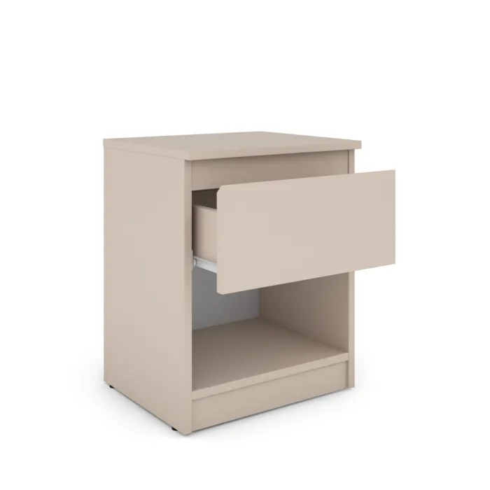 Bergen 1 Drawer Bedside Locker - Cashmere | Murphy Furniture