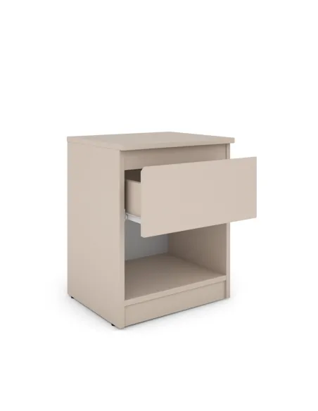 Bergen 1 Drawer Bedside Locker - Cashmere | Murphy Furniture