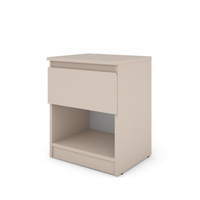 Bergen 1 Drawer Bedside Locker - Cashmere | Murphy Furniture