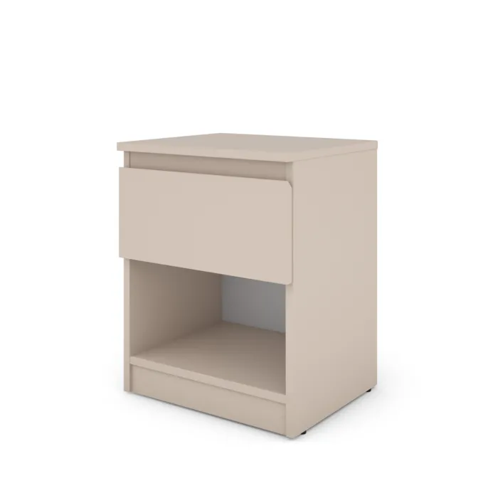 Bergen 1 Drawer Bedside Locker - Cashmere | Murphy Furniture