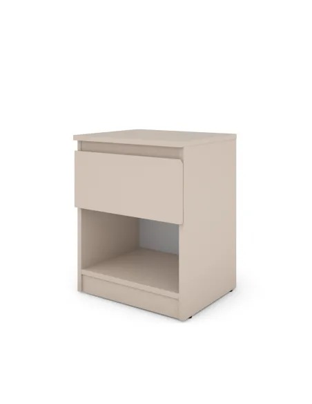 Bergen 1 Drawer Bedside Locker - Cashmere | Murphy Furniture