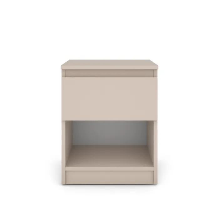 Bergen 1 Drawer Bedside Locker - Cashmere | Murphy Furniture