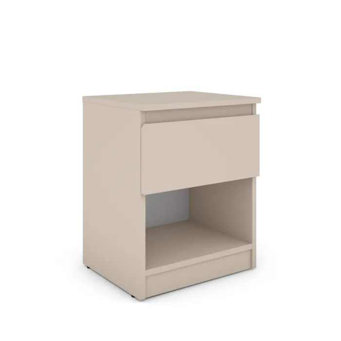 Bergen 1 Drawer Bedside Locker - Cashmere | Murphy Furniture